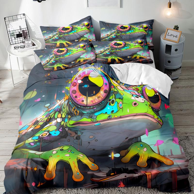 Animation Series 3D Digital Printing Three-Piece Bedding Kit Bed Sheet Quilt Cover