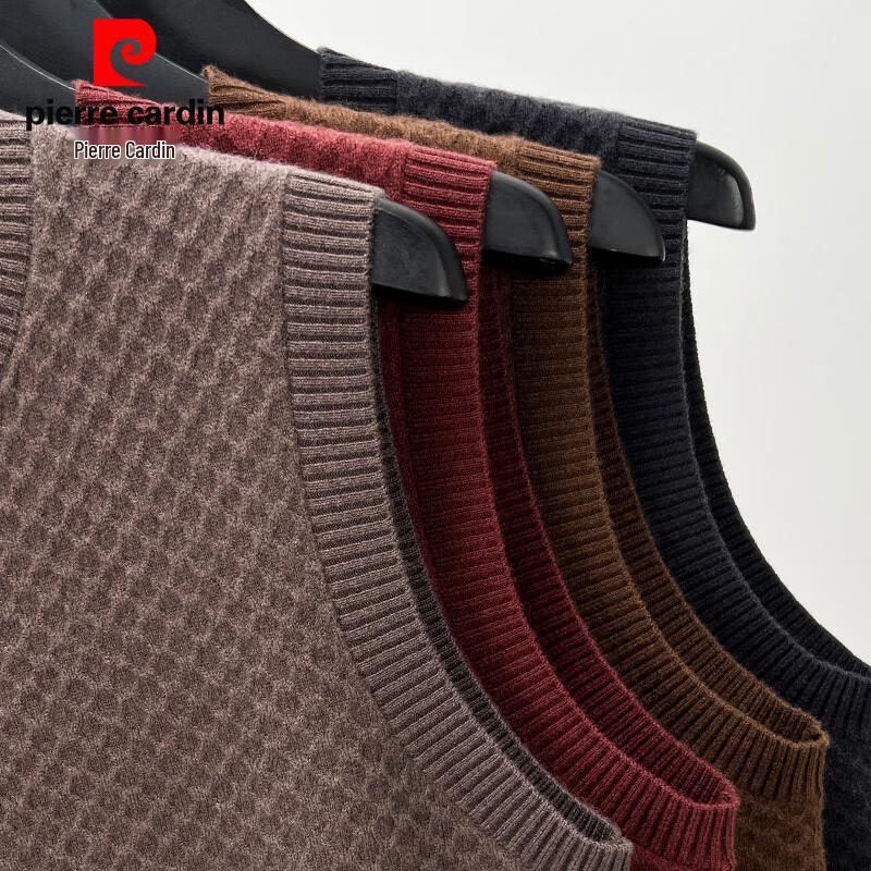 Pierre Cardin Men's 100% Pure Wool Round Neck Sleeveless Vest