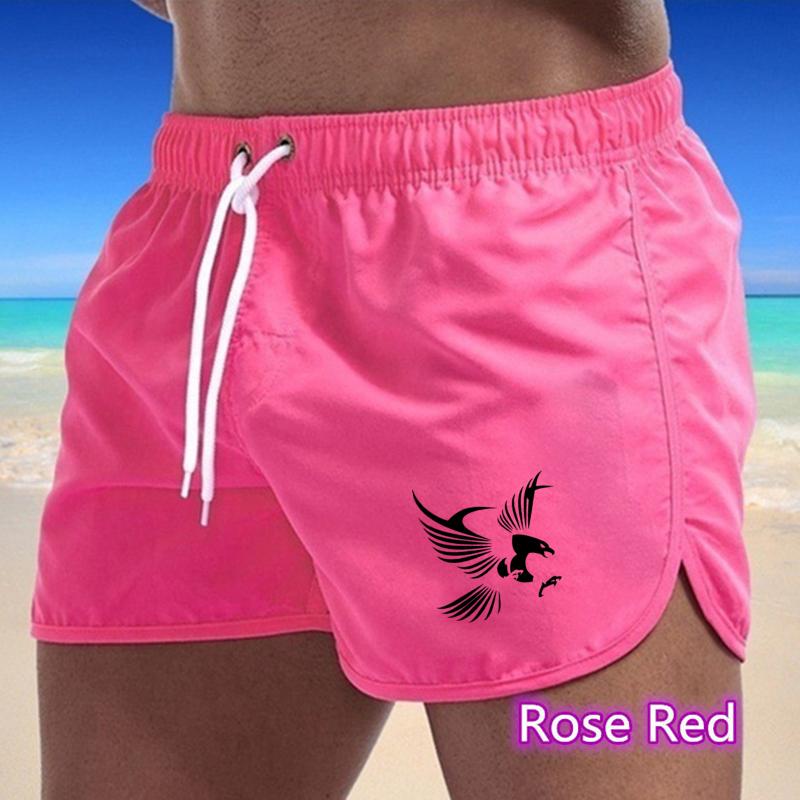 2025 Summer New Men's Quick-Drying Swim Trunks Sports Pants Swimwear Beach Shorts Jogging Shorts Sports Creative Eagle Pattern Print