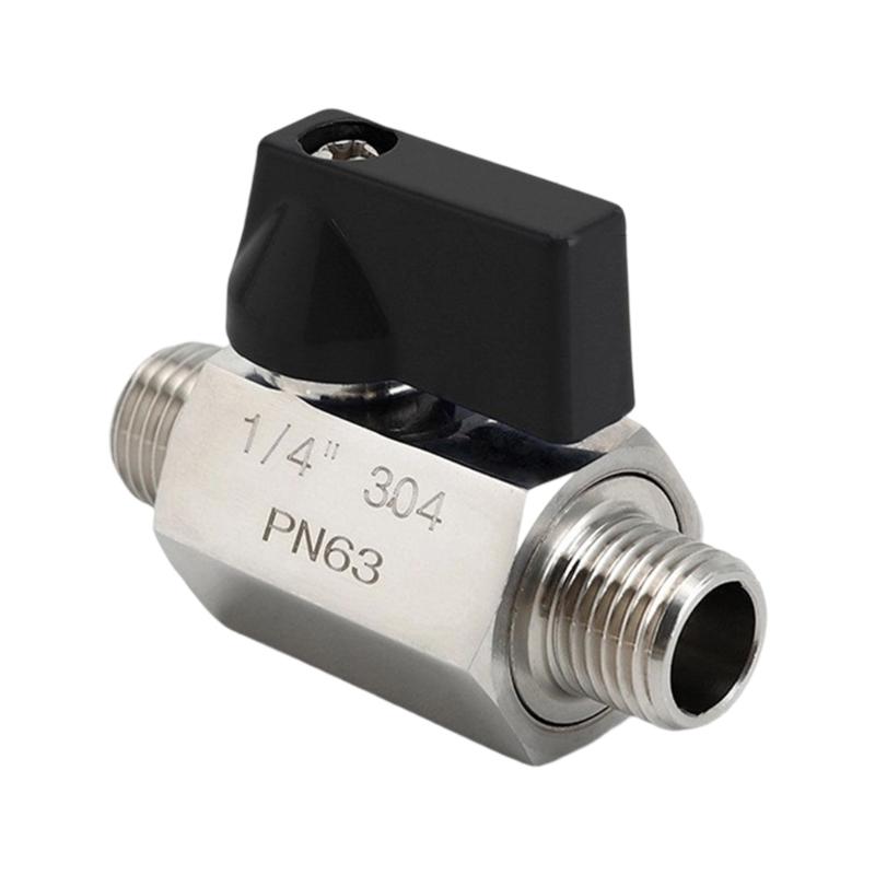 Multipurpose Temperature Resistant 304 Stainless Steel 1/4" Miniature Ball Valves Compact Size Threaded End Connection