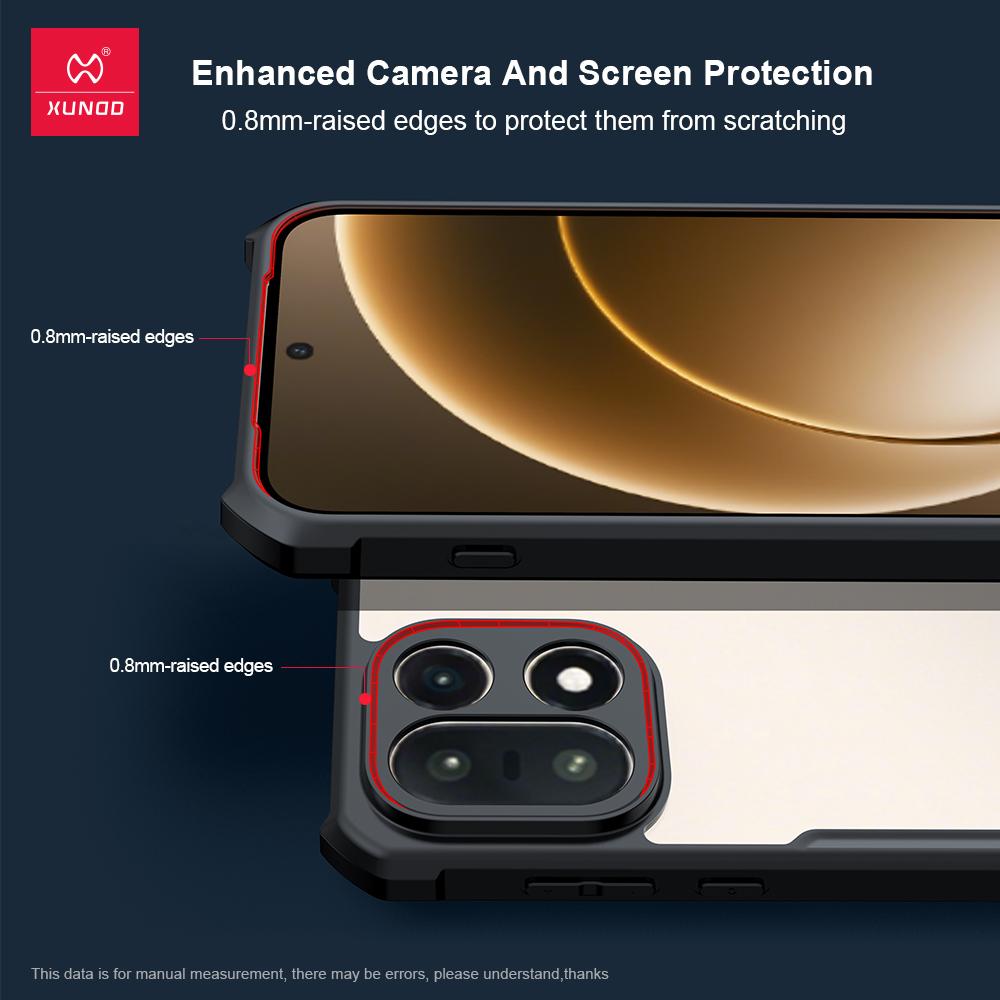 Xundd for OnePlus 15 13 13R 12 Case,Airbag Shockproof Back Transparent Phone Cover with Camera Protection,Acrylic+TPU Hybrid