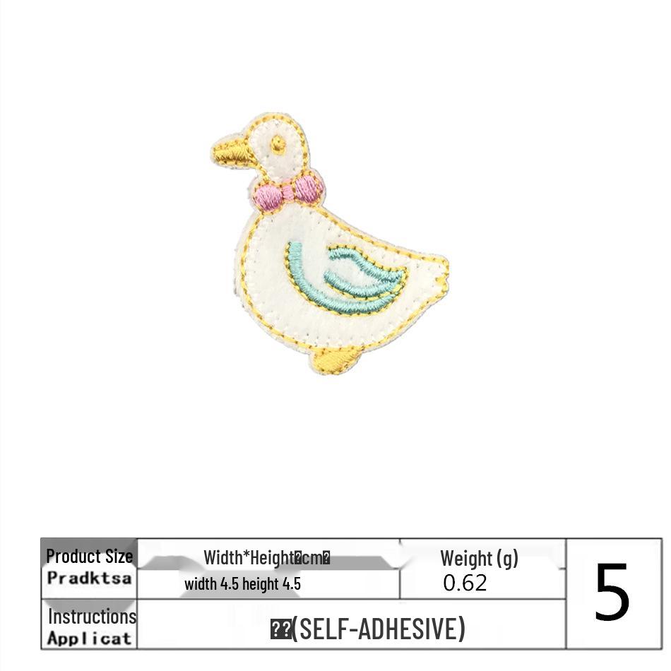 Self-Adhesive Cute Cartoon Duck Embroidered Patch for Clothes and Bags