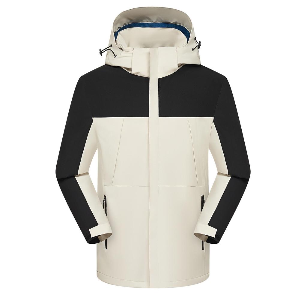 Personalized Windproof 3-in-1 Jacket: Solid Color, Custom Logo, Unisex Design, Thick Workwear
