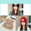 Panda Knit Beanie Hat For Women Kids Warm Winter No Brim Casual Fashion