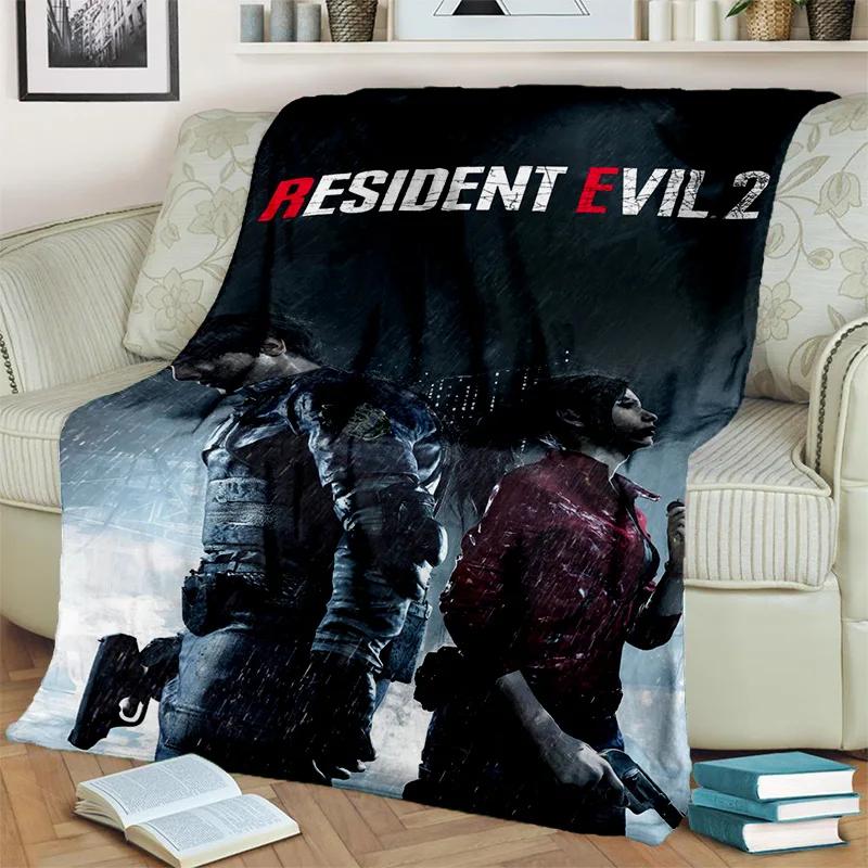Pătură pentru jocuri 3D R-Resident Evil pentru jocuri, pătură moale pentru acasă, dormitor, pat, canapea, picnic, călătorie, birou, odihnă, pătură pentru copii
