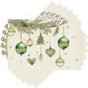 11.81*17.72inch Christmas Ball Pine Branch Pine Cone Snowflake Placemats, of 4/6, Suitable for Kitchen Table Holiday Party Decoration.
