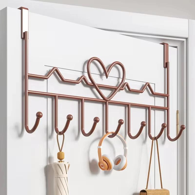 Door Behind Hook Storage Wall Hanging Clothes Hanger Coat Hook Punch-free Hanger Bedroom Organizer Storage Kitchen Accessories caffè