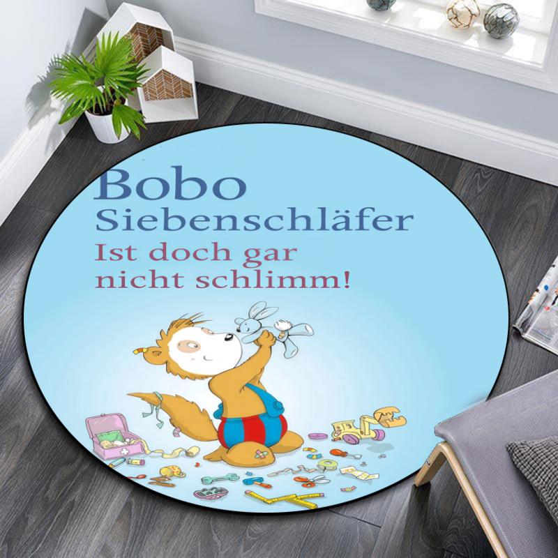 Bobo Siebenschläfer pattern round rug,Carpet Rug for Living Room Bedroom Playroom ,Non-slip Floor Mat,Holiday Gifts and Birthday Gifts.