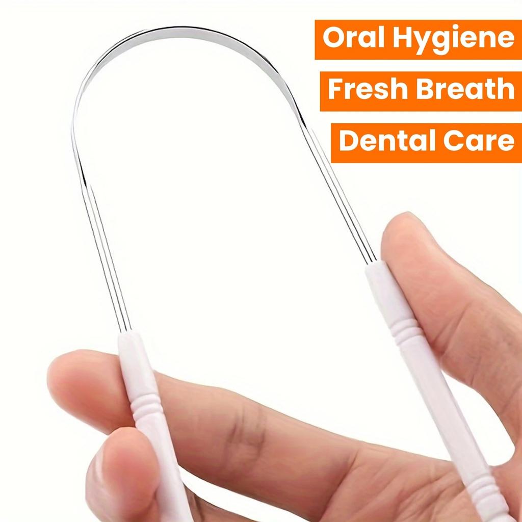 Stainless Steel Tongue Scraper Oral Cleaner For Bad Breath Removal And Oral Hygiene Care Essential Dental Tool