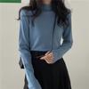 Popular solid color shirt semi-turtleneck women's autumn and winter knitted sweater 2025 new sweater with inner clothes