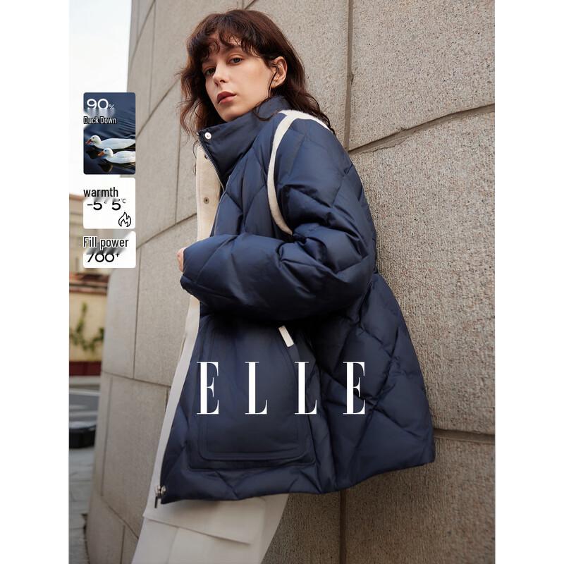 ELLE Diamond Quilted Duck Down Jacket L