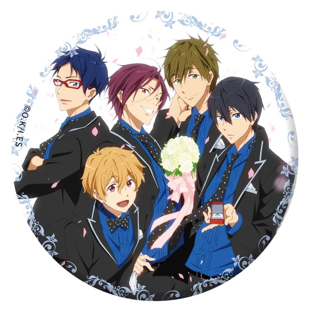 Genuine Boys' Swimming Club 75MM Double Flash Magnetic Badge Anime Sticker
