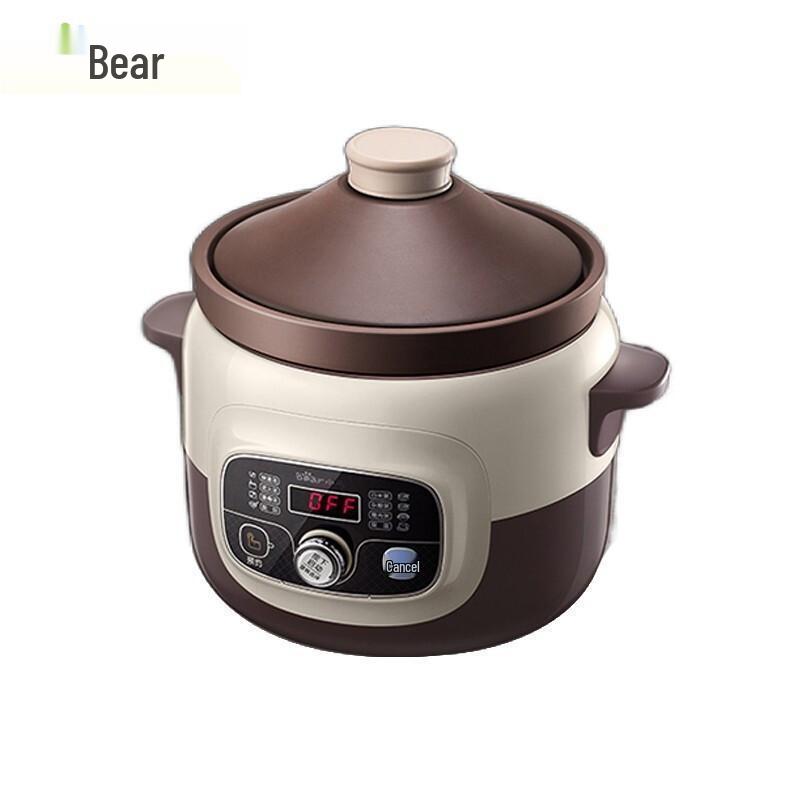 Bear 4L Electric Slow Cooker with Purple Clay Pot CN plug (adapter included)