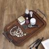 Vintage Aufbewahrungsschale Holz Organizer Tabletts Modern Luxus Dekorative Lebensmittel Abendessen Teller Rechteckige Dessertschalen mit Griffen