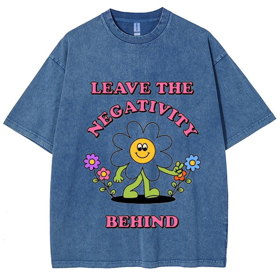 Little Daisy Flower Print Women's T-Shirt Washed Denim Fabric Oversized Half Sleeve Cute Casual Fashion Top Summer