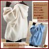 ririka Fluffy Boa Hoodie with High Layered Loose Warm for Fall and Winter Women's Logo, Neck, Look, Fit, Pockets, Cute, (Size L, Beige)