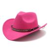 Western Cowboy Hat Woolen Top Hat Big Edge Jazz Felt Hat 10 Colors