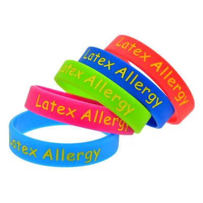 Latexallergie Silikon Medizinischer Alarm Armband für Männer, Frauen und Kinder