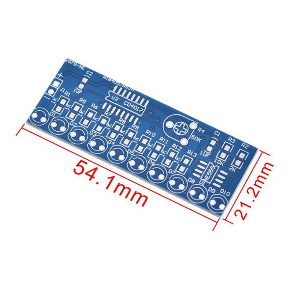 VKLSVAN זורם LED NE555 CD4017 מנורת זרימת מים אור LED ערכת ייצור אלקטרוני DIY חבילה של 5 ערכות, + מודול, ערכה, (נדרש הלחמה)