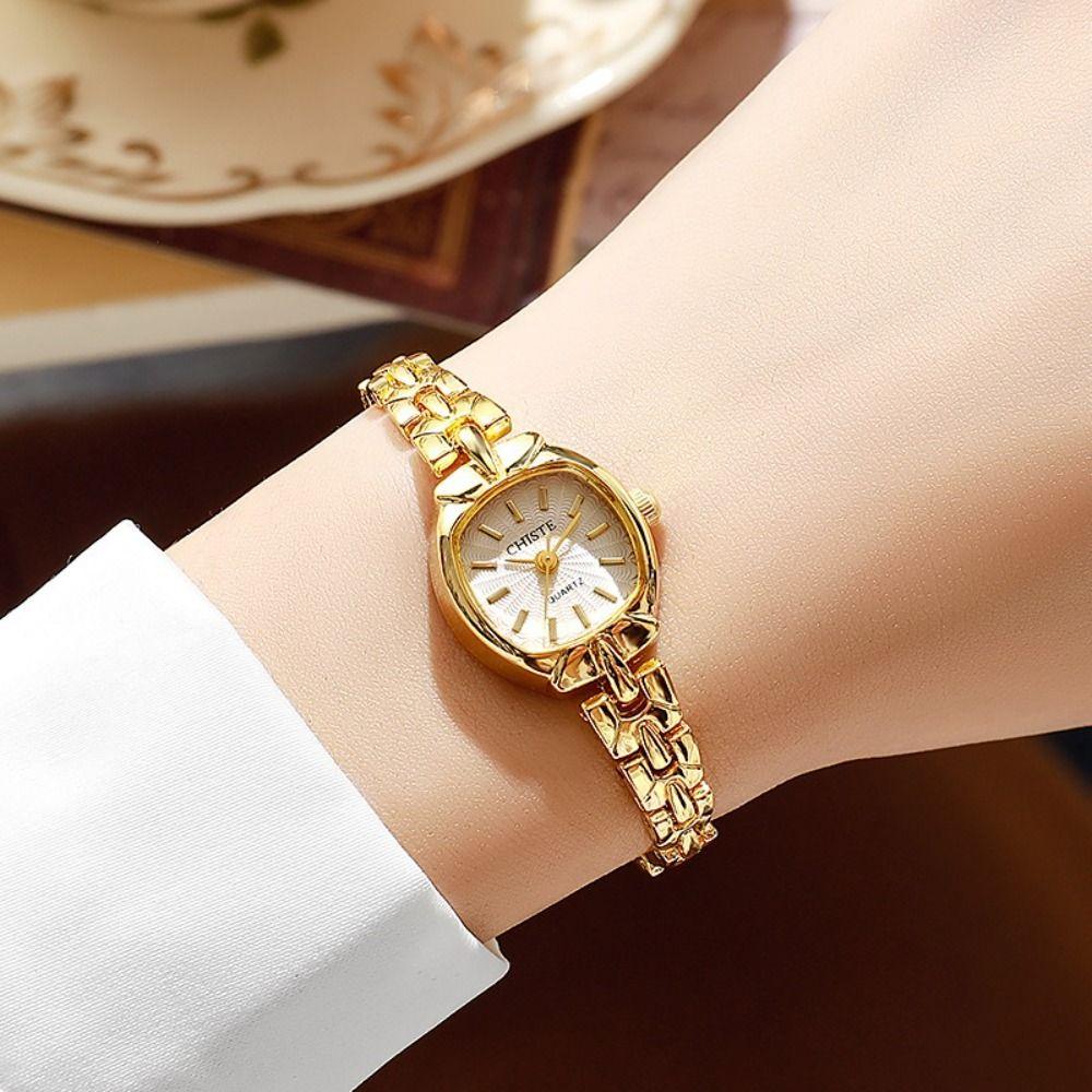 Gold Wristwatch Alloy Quartz Watch Fashion Bracelet Watches  Gift