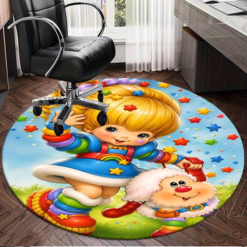 Rainbow Adventure Round Rug for Livingroom,Bedroom, Palyroom, Chair Rug, Area rug, Circle Carpet, Large Size Fan Christmas gift