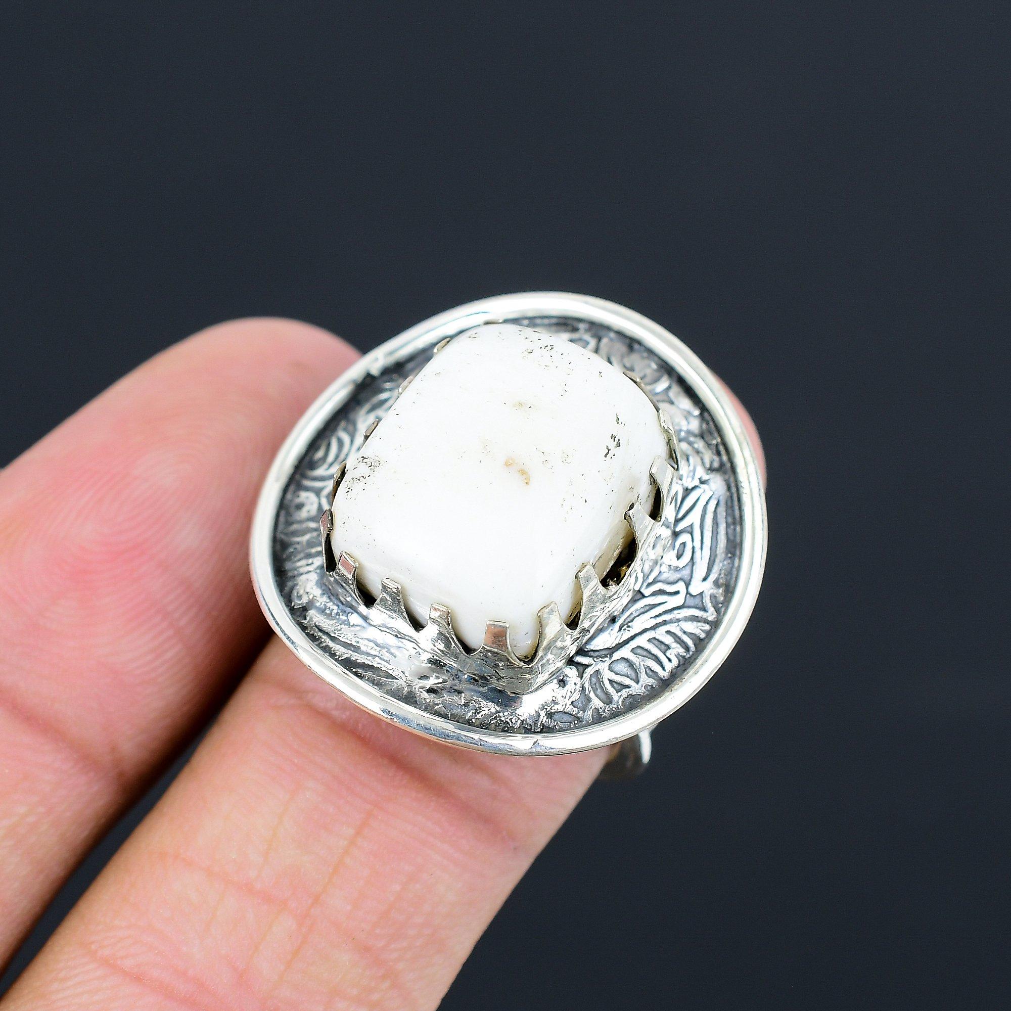 Распродажа к Женскому дню Стерлинговое серебро Натуральный сколецит Этническое Новое Кольцо Обещания США 8.5 8.5