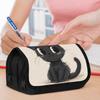 Adorable Black Cat Pencil Case Featuring a Zipper Closure, Designed As a Pen Pouch Organizer with Two Compartments. Ideal for School, College, Office
