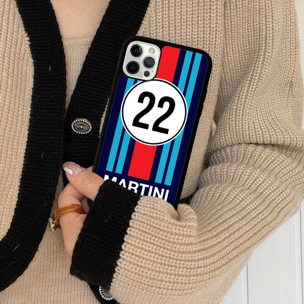 MartiniES Racing Handyhülle Für IPhone 17 16 15 14 13 12 11 Pro Max Plus PC+TPU Stoßfeste Rückabdeckung