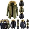 Luxuriöser Herren-Trenchcoat mit Pelzhaube Warmer Winterparka für Outdoor-Abenteuer