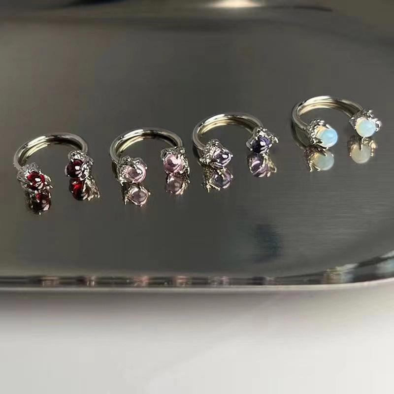 1 Stück Lippenpiercing Lippenring Drachenklaue Stein Titanstahl C-Form Helix Ohrring Septum Piercing Labialring Körperschmuck