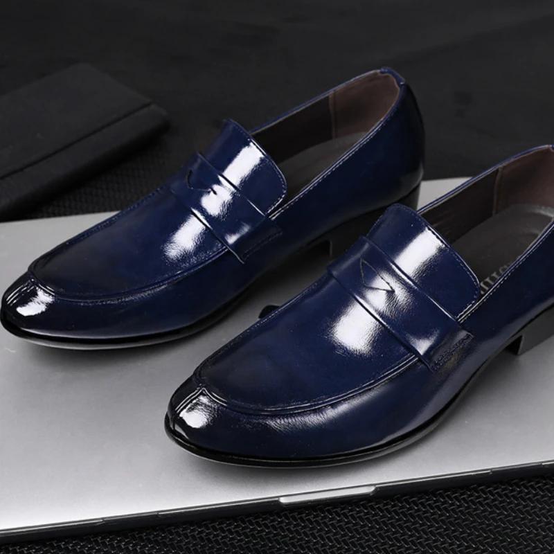 Men Leather Shoes New British Business Dress Shoes Fashion Pointed Social Shoes Casual Shoes  Hombres
