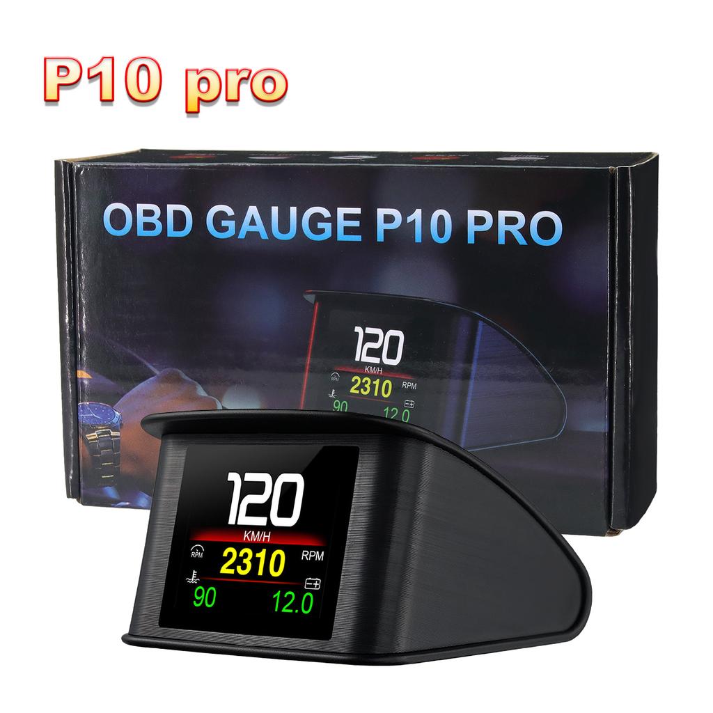 P10 Car OBD Head Up Display P10-Pro Smart On Board Computer Speedometer With Overspeed Alarm RPM Meter Voltage Temperature