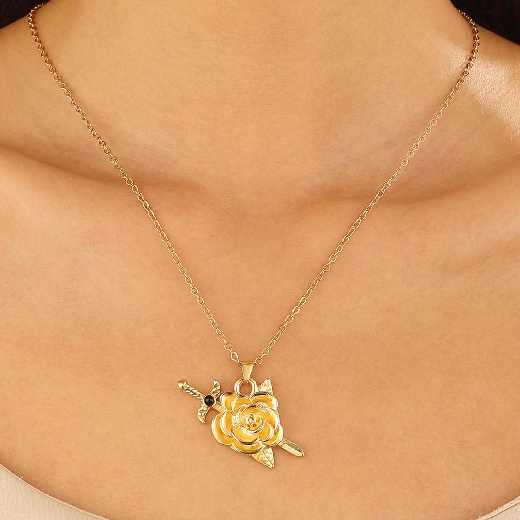 Gothic Heart & Wings Necklace – Retro Arrow Clavicle Chain Accessory