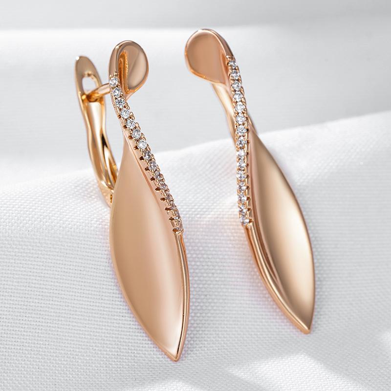 Trend Rosegoldfarben Glänzende Tropfenohrringe Für Damen Mode Kreativ Natürlicher Zirkon Einzigartig Romantisch Alltagsschmuck