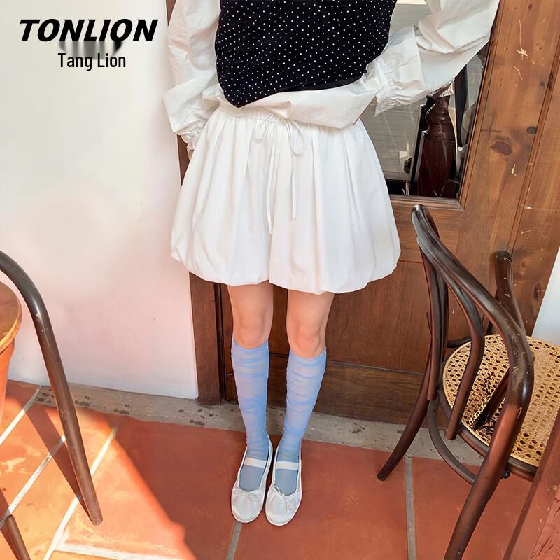 

TonLion Women s High-Waist A-Line Mini Skirt with Tie Detail