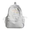 Plaid Student Schoolbag Cartoon Puppy Backpack