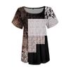 Womens Tops Petal Short Sleeve Summer Round Neck Shirts Floral  Printing Blouses For Women Dressy Casual