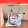 Nylon Tote Bag For Women With Print And Zipper Closure For Daily Commuting