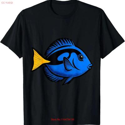 Blue Tang Fish Ocean Marine Reef Sea T Shirt Vintage Washed Slightly Graphic Versatile Homme Breathable Top For Everyday Wear