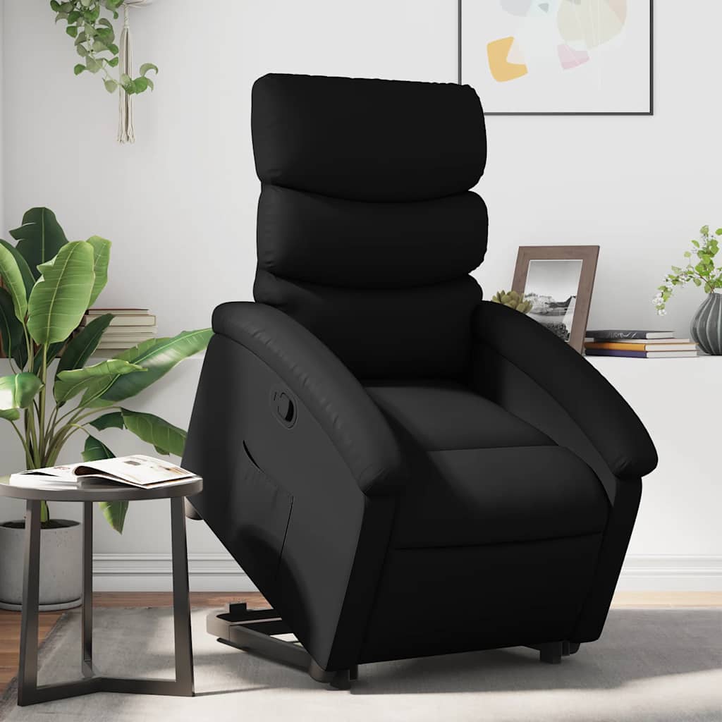 Vidaxl Aufstehhilfe Sessel, Schwarz, Kunstlederbezug