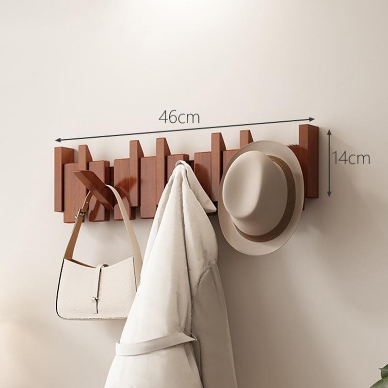Pianonyckelformad Klädhängare Väggmonterad Bambu Trä Klädkrok Entrédörr Kläder Hatt Hängare Rack Heminredning Möbler
