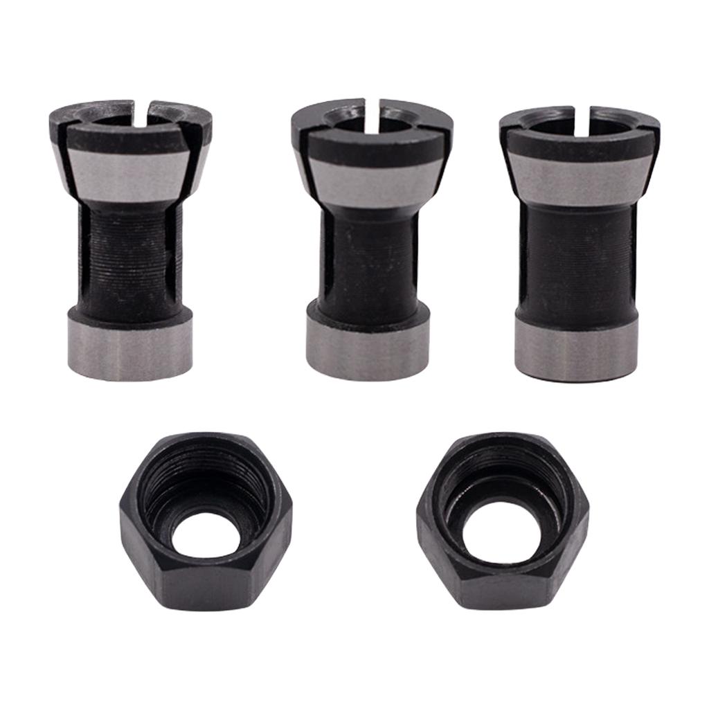 5PC Portable Router Collet Set For Precision Woodworking And DIY Projects With Easy Installation And Replacement