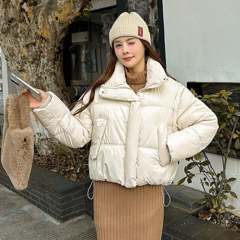 Short Down Padded Jacket Vest Women's 2025 New Thickened Warm Stand-up Collar Jacket with Detachable Sleeves Cotton Jacket