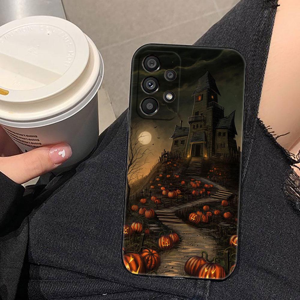 Halloween Pumpkin Bat Phone Case For Samsung A73 A72 A71 A57 A56 A55 A54 A53 A52 A51 A37 A36 A33 A32 A23 A22 A16 A15 A14 Case