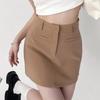 Hohe Taille Mini Röcke Frauen Elegante Einfache Büro Damen Alle-spiel A-linie Anzug Tasche Hüfte Rock Koreanischen Stil