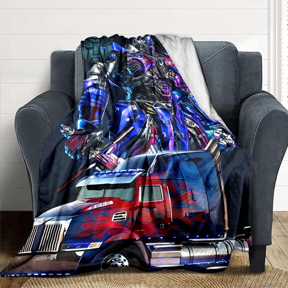 1Pc Transformers Optimus Prime Statue Blanket For Couch Bed Plush Cozy Fuzzy Blanket Super Soft Warm Blankets For Fall And Winter 091882