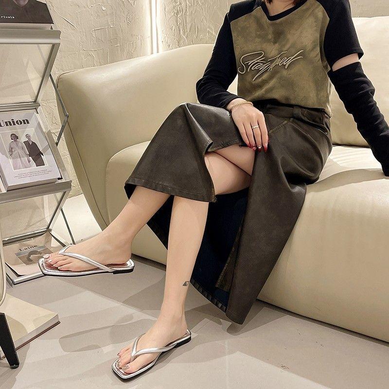 Fashion 2025 Summer Gladiator Women Sandals Fashion Elegant Narrow Band Clip Toe Shoes Ladies Comfort Flats Beach Sandalias