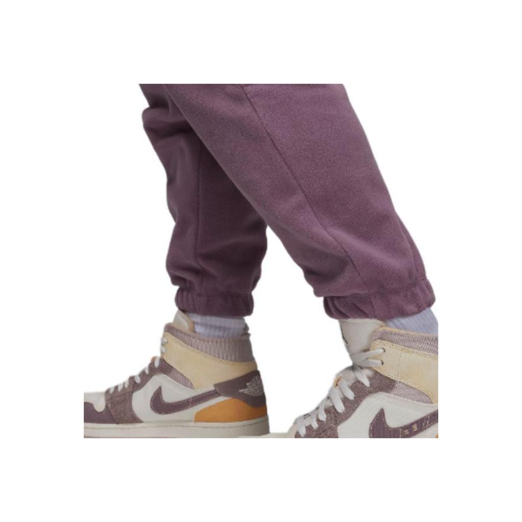 Jordan Flight Fleece Logo Print Mid-Rise Drawstring Cuffed Knit Joggers Men Bottoms Purple Red FD7532-508