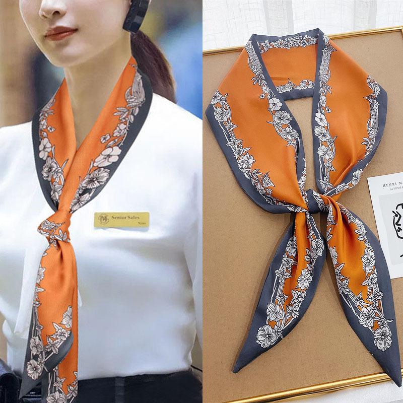Luxury Long Silk Scarf Bag Tie Lady Neck Skinny Scarves Hairband Foulard Horse Print Brand Women Neckerchief Ribbon