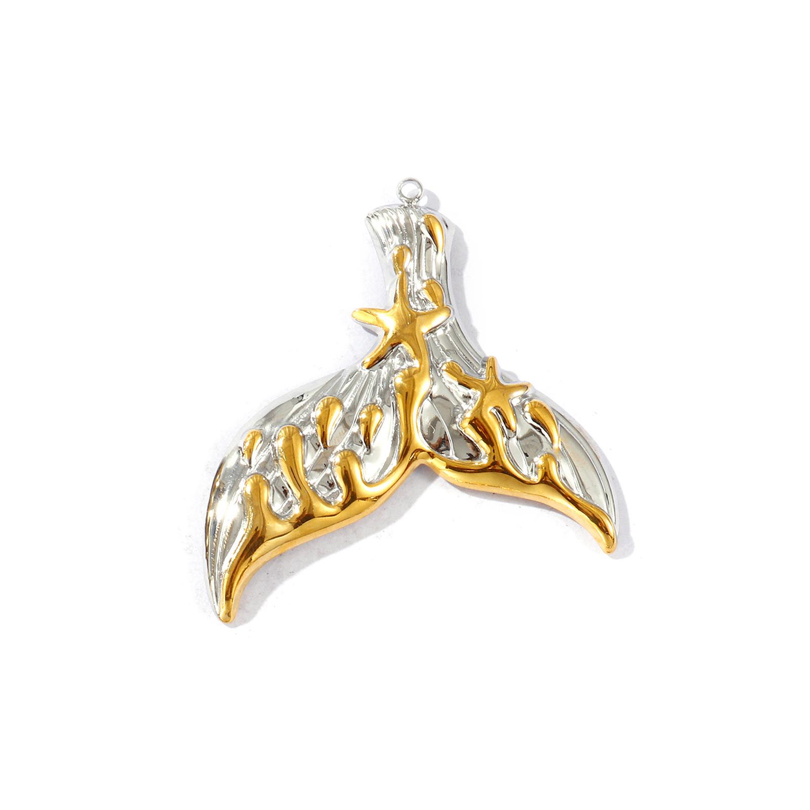 

1pc 304 Stainless Steel Ocean Jewelry Starfish Shell Charms 18K Gold Plated&Silver Plated Two Tone Pendant DIY Necklace Making